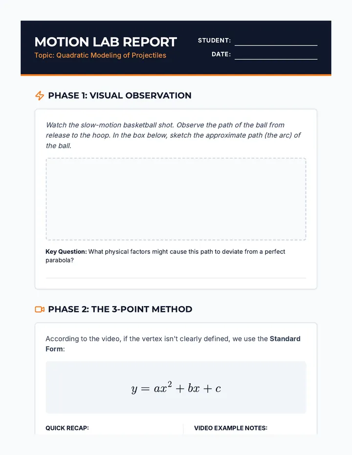 Motion Lab Report Worksheet