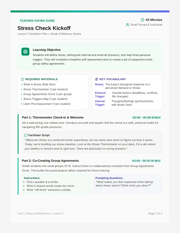 Kickoff Facilitator Plan