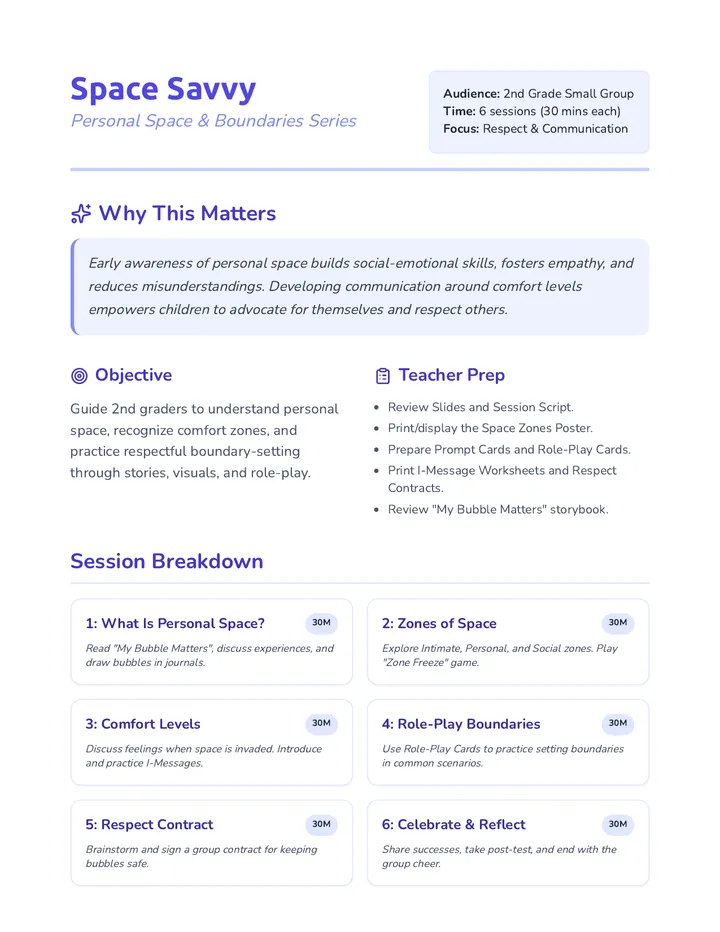 Space Savvy Lesson Plan