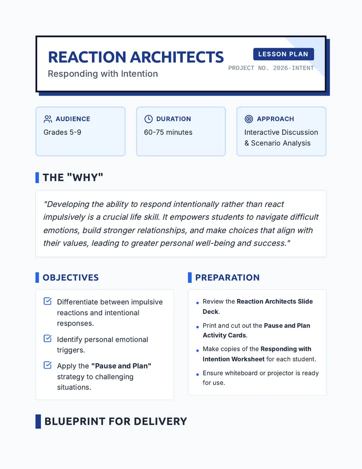 Reaction Architects Lesson Plan