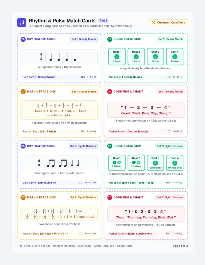 Rhythm Pulse Match Cards