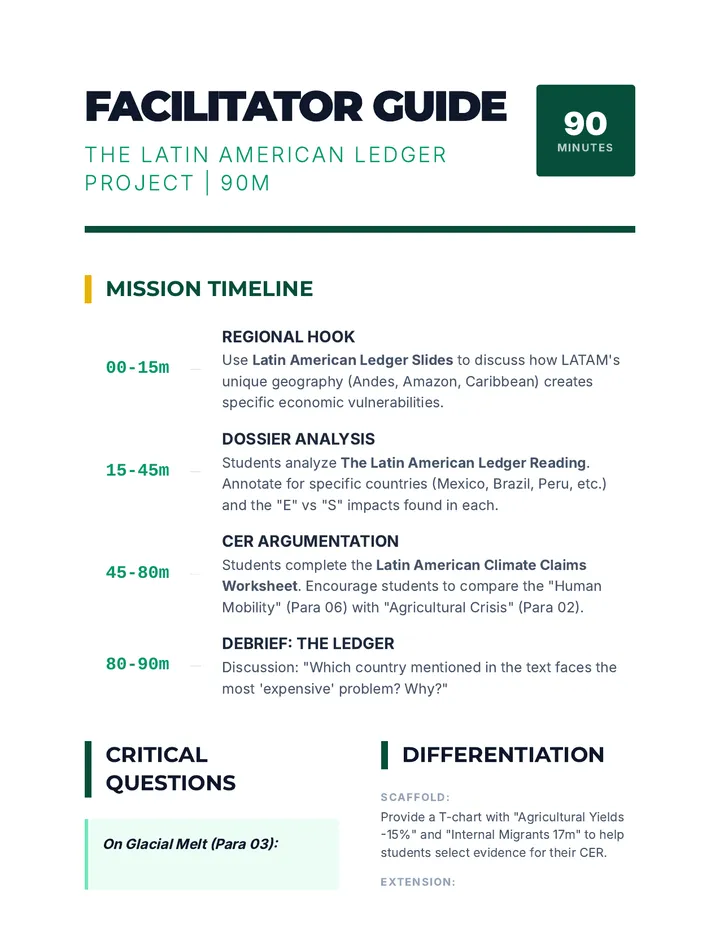 Latin American Ledger Teacher Guide