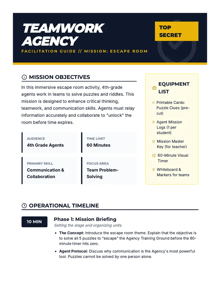 Teamwork Agency Lesson Plan