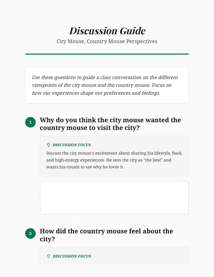 Mouse Perspective Discussion Guide