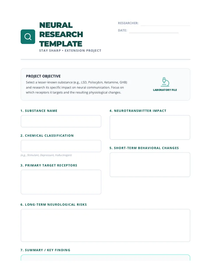 Neural Research Template Worksheet