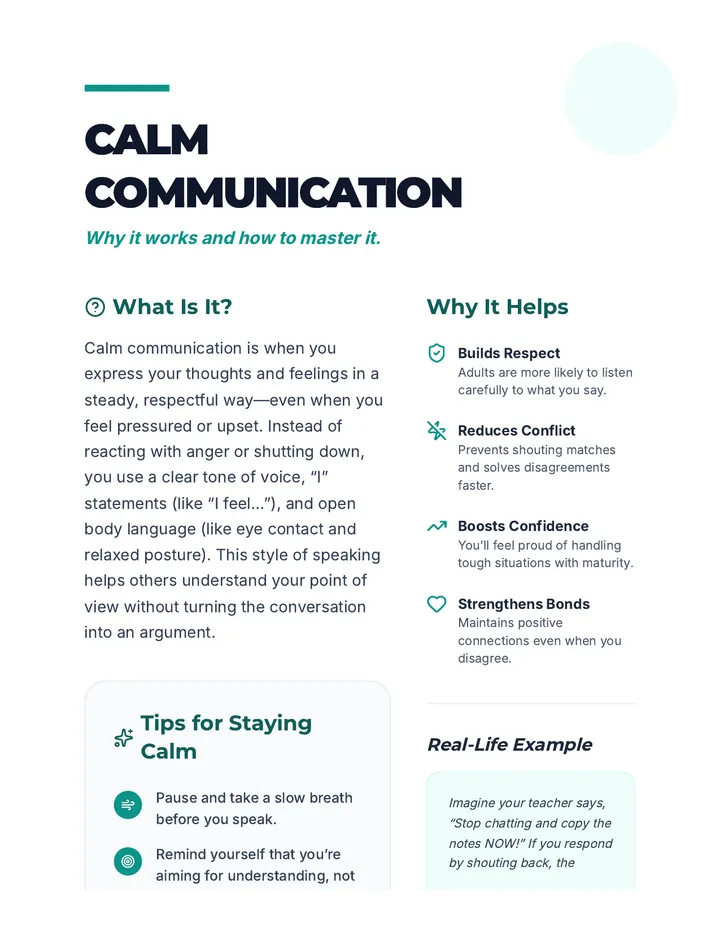 Why Calm Communication Works Reading