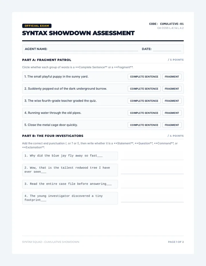 Syntax Showdown Assessment