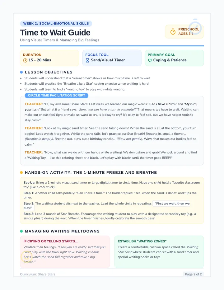 Time to Wait Teacher Guide