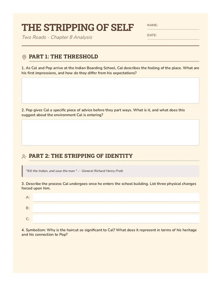 The Stripping of Self Worksheet