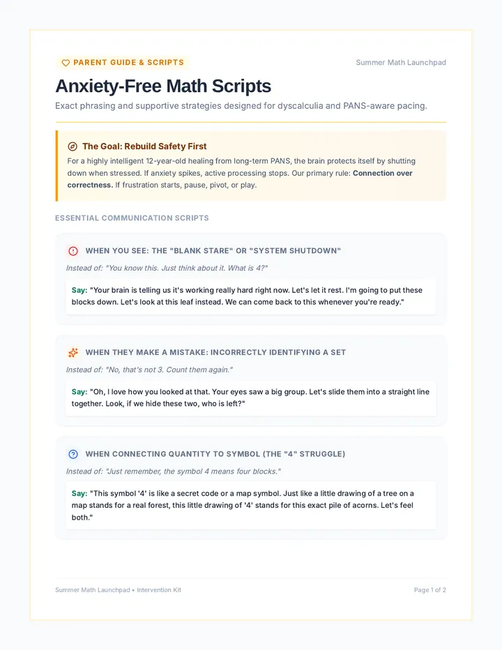 Anxiety Free Math Scripts