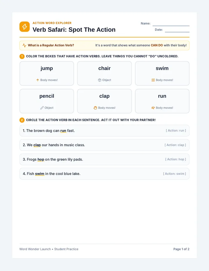 Verb Safari Student Practice