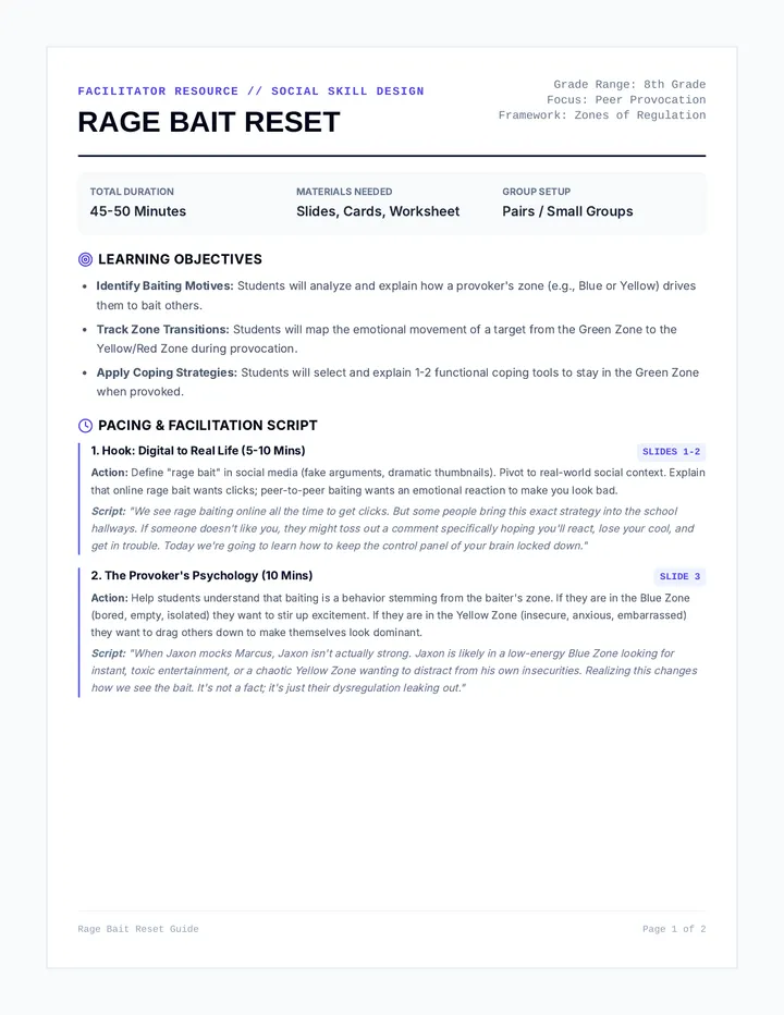 Rage Bait Reset Teacher Guide