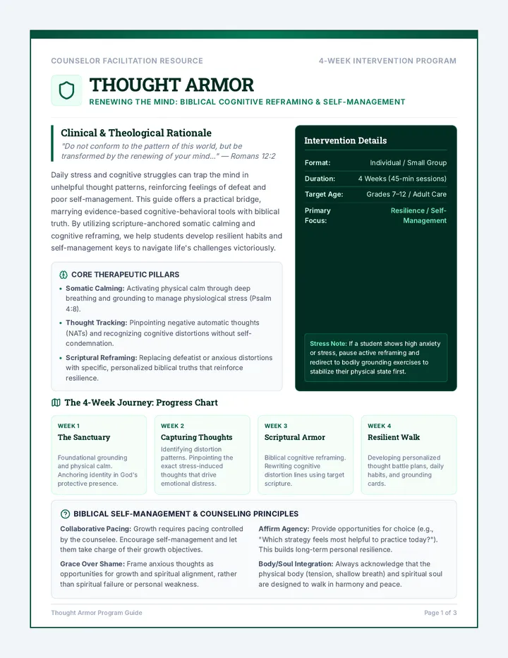 Thought Armor Counselor Guide