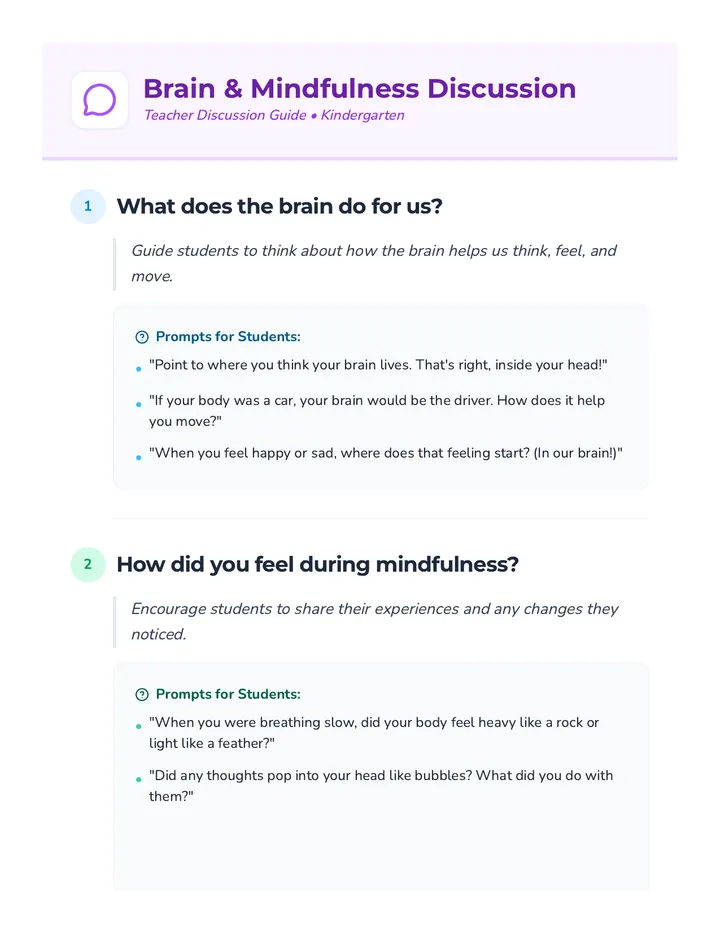 Mindful Brain Discussion Guide
