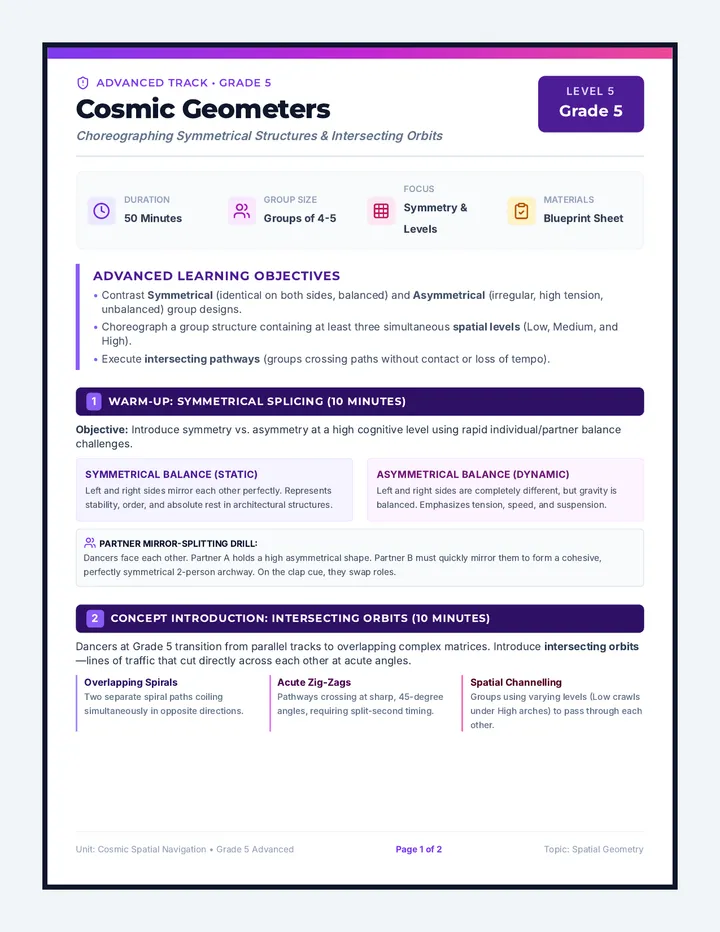Cosmic Geometers Lesson Plan