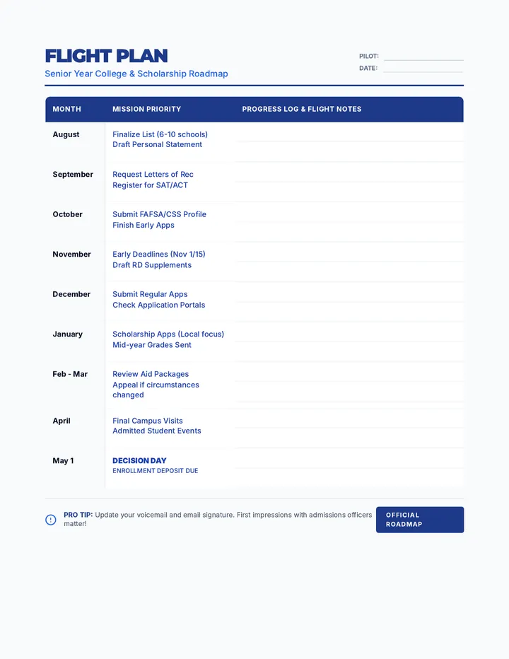 Flight Plan Calendar