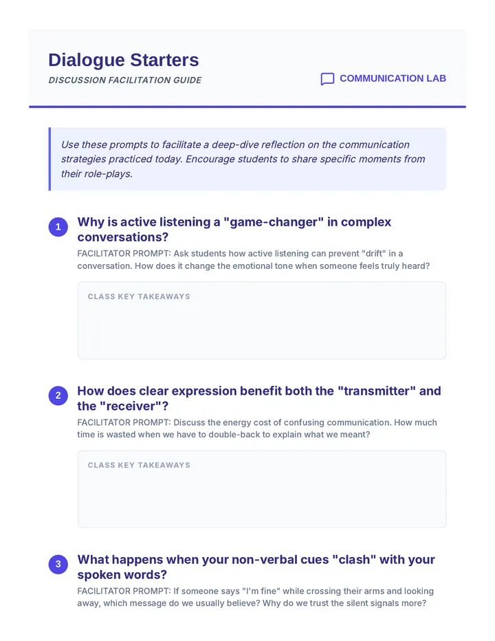 Dialogue Starters Handout