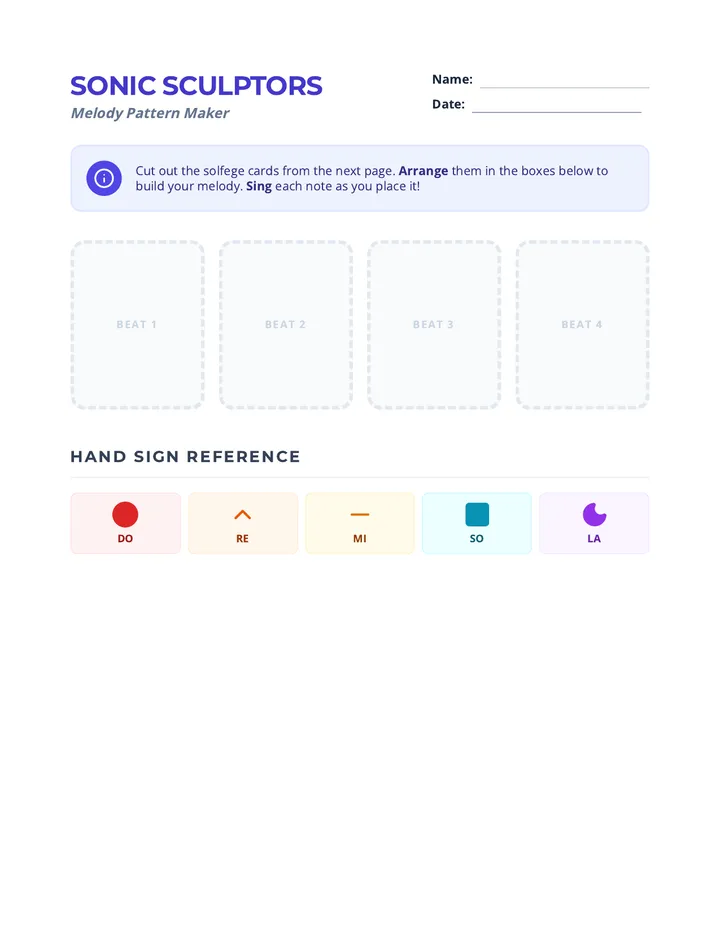 Pentatonic Pattern Maker Worksheet