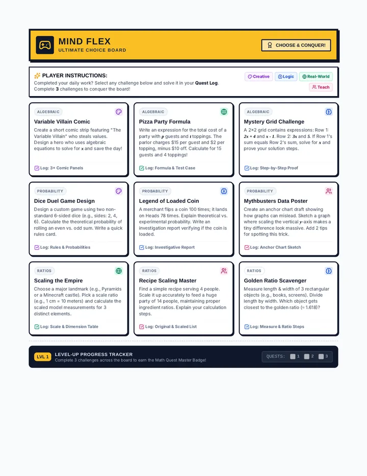Mind Flex Choice Board