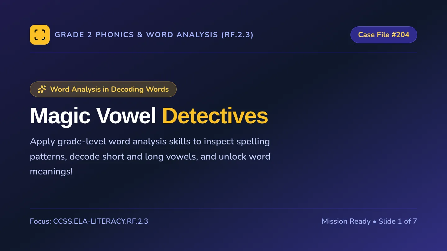 Vowel Detectives Presentation Slides