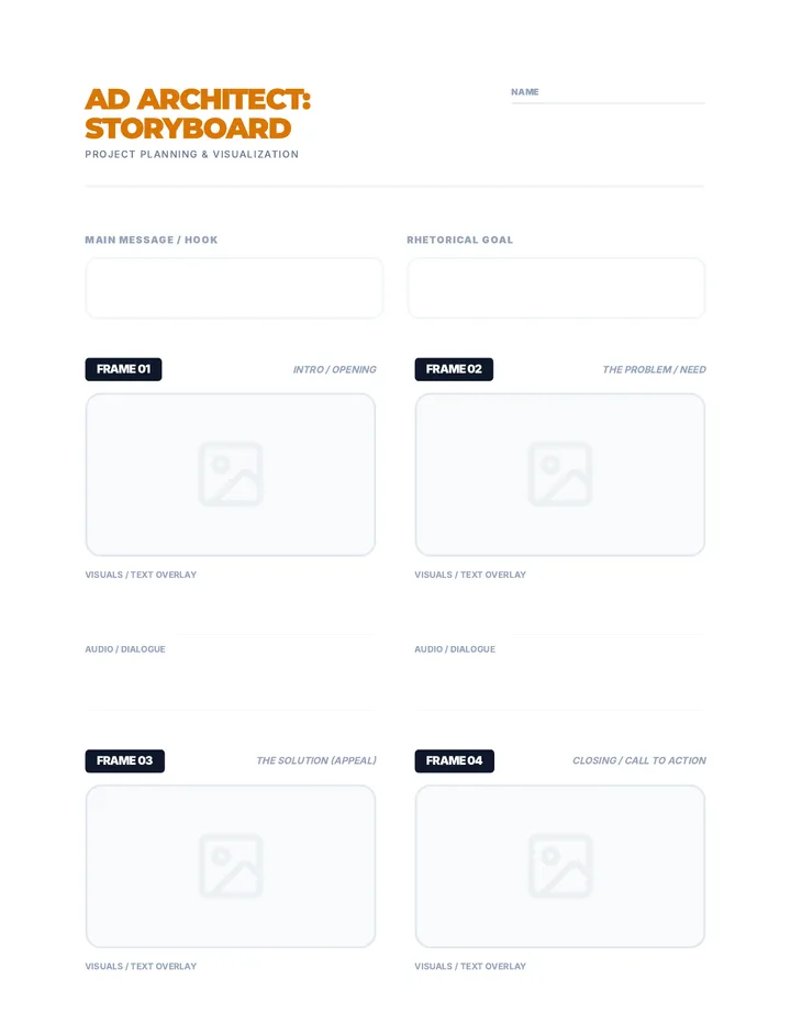 Ad Architect Storyboard Template