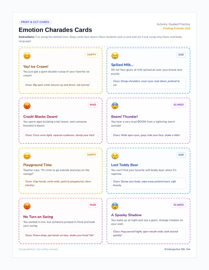 Emotion Charades Cards