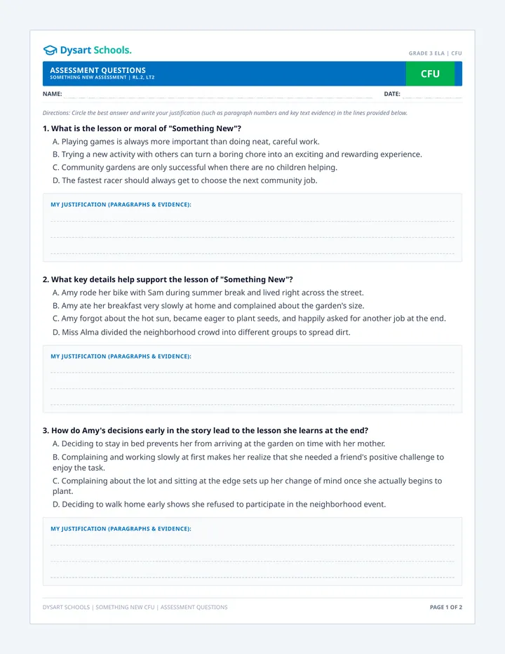 Something New Assessment