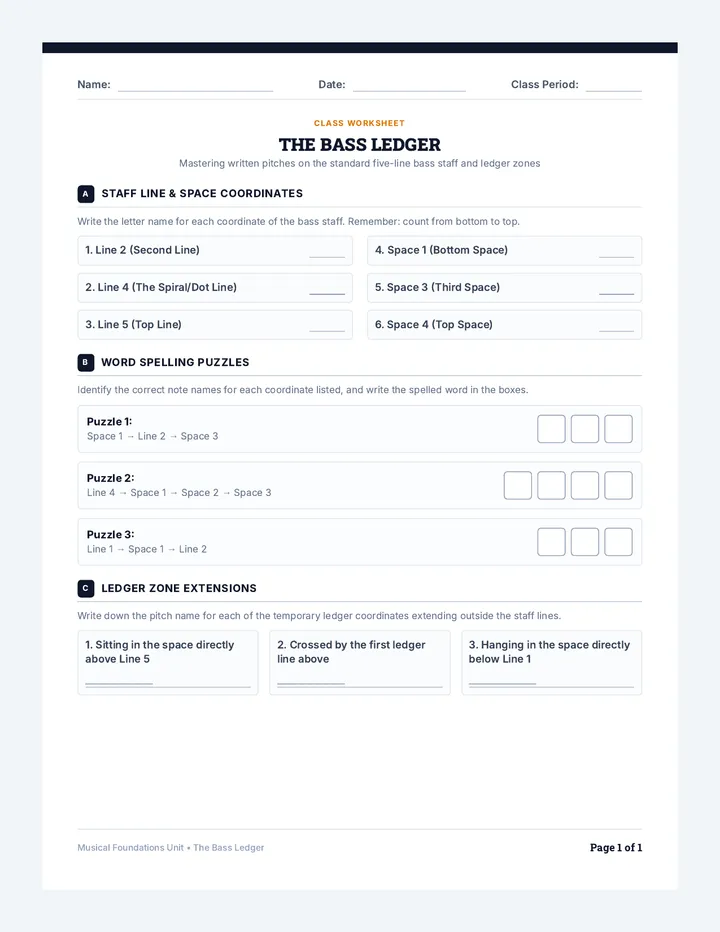 Bass Ledger Worksheet