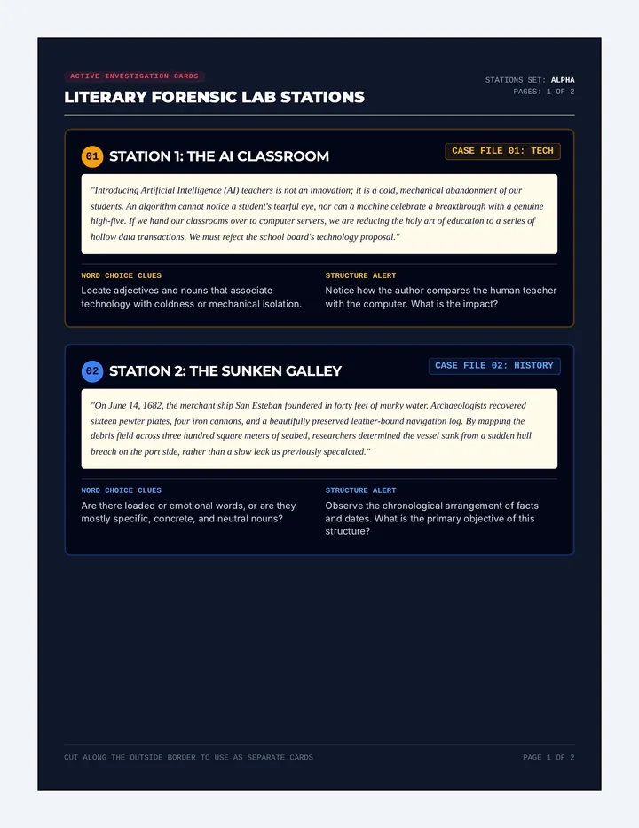 Station Task Cards