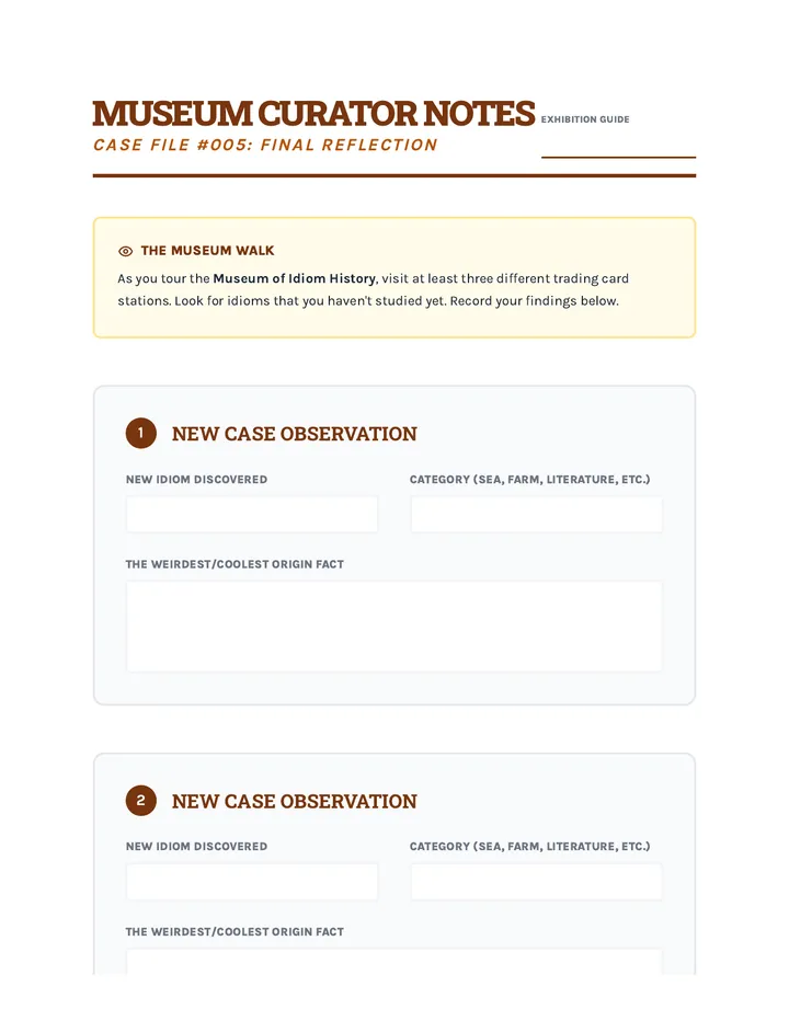 Museum Reflection Sheet