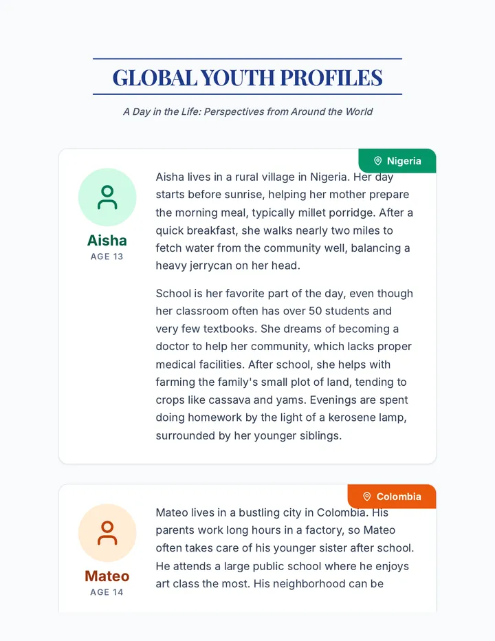 Global Youth Profiles Reading