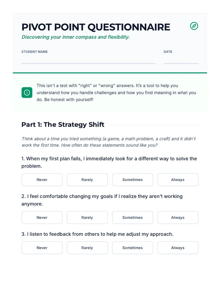 Pivot Point Questionnaire