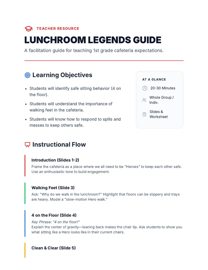 Hero Guide Teacher Resource