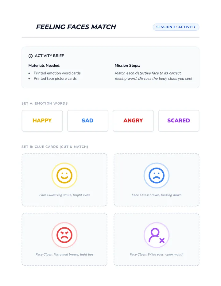 Feeling Faces Match Activity