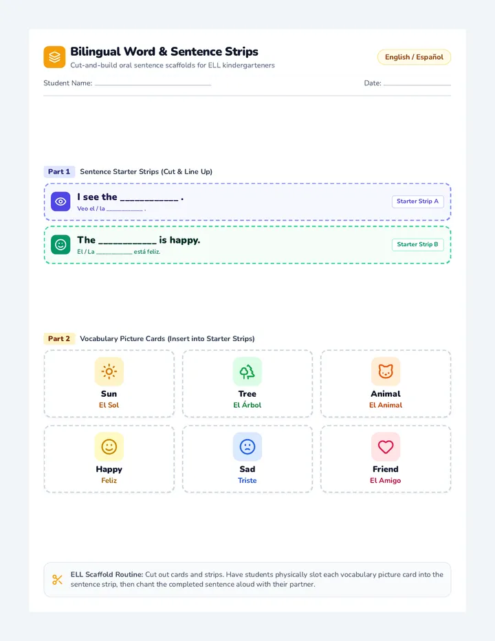 Language Builder Sentence Cards
