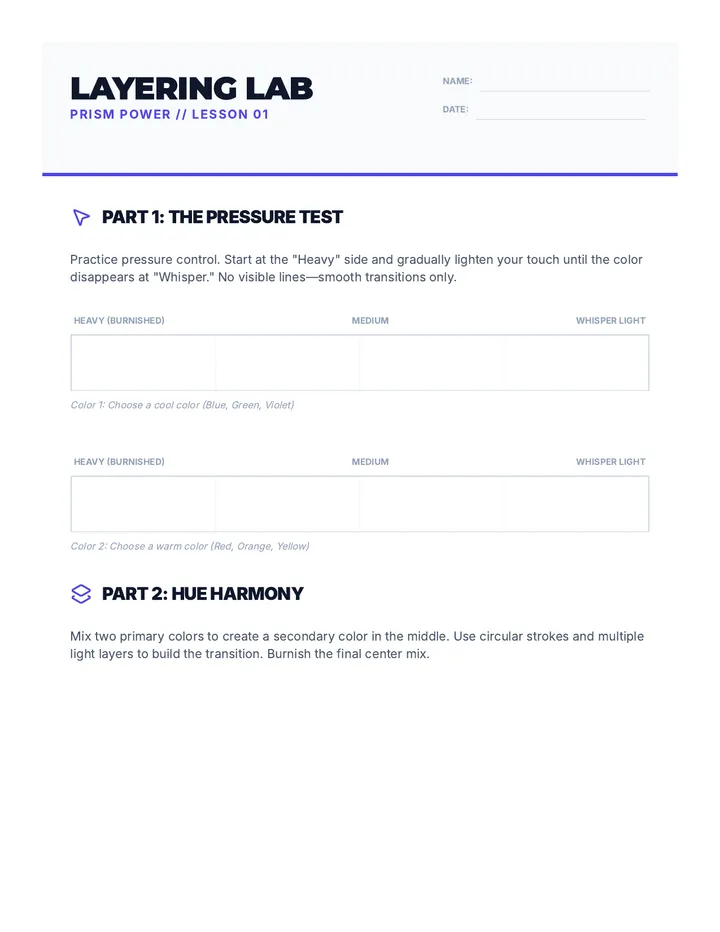 Layering Lab Worksheet