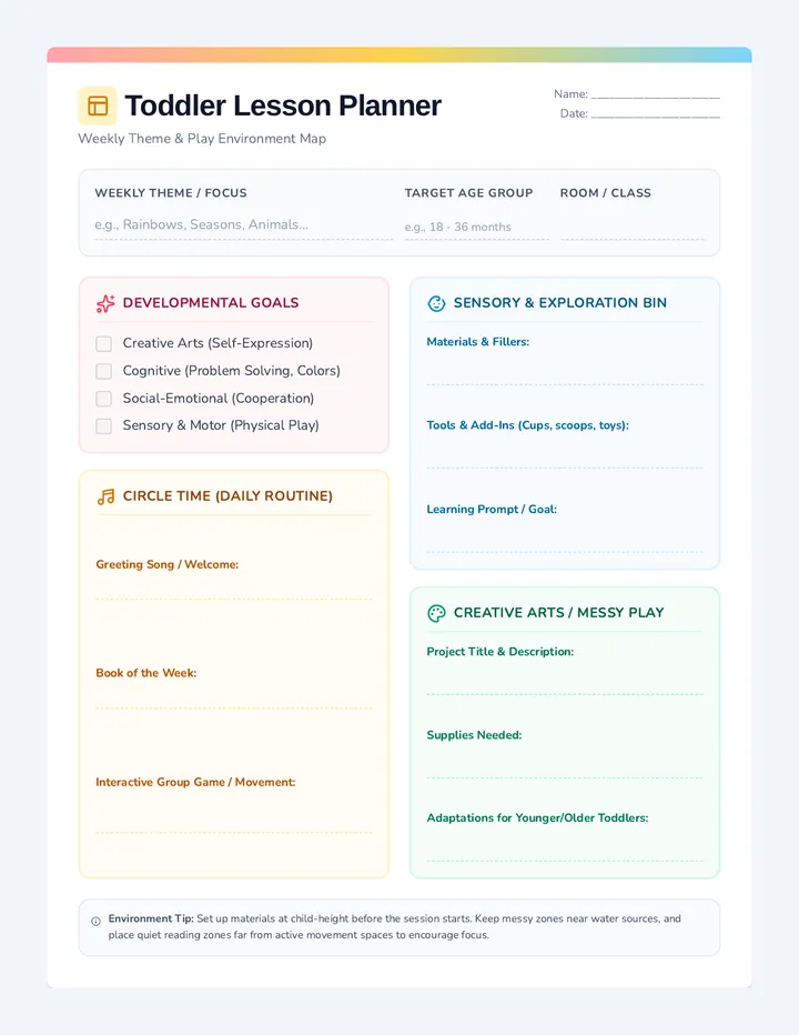 Blank Weekly Planner Document