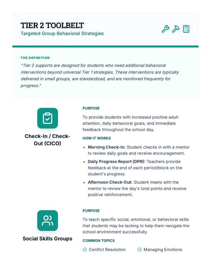 Tier 2 Strategies Handout