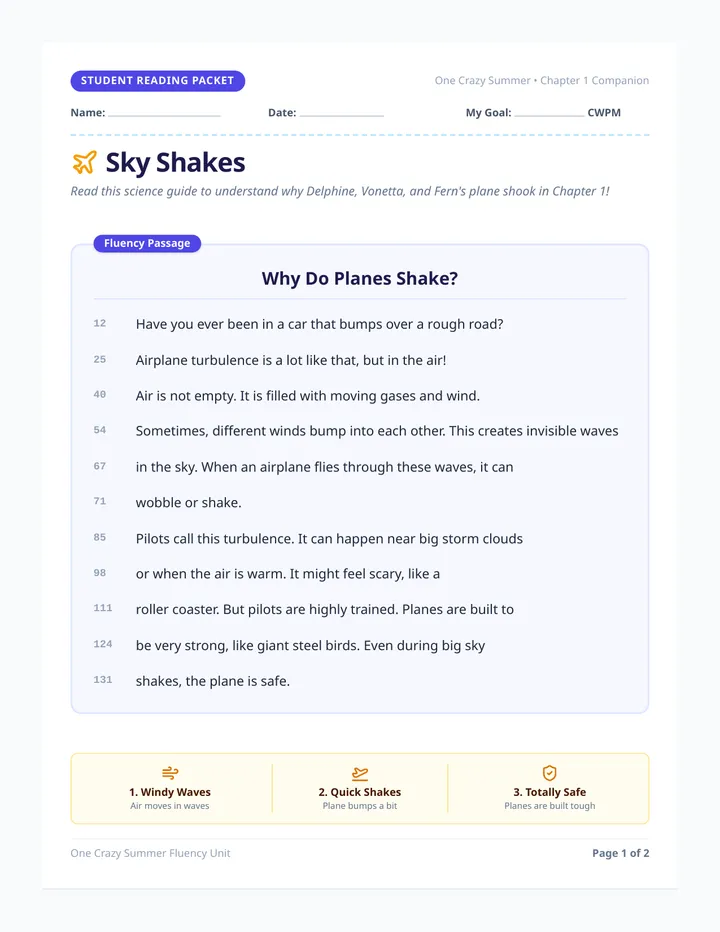 Sky Shakes Student Packet