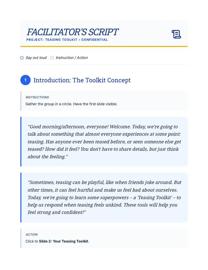 Teasing Toolkit Script