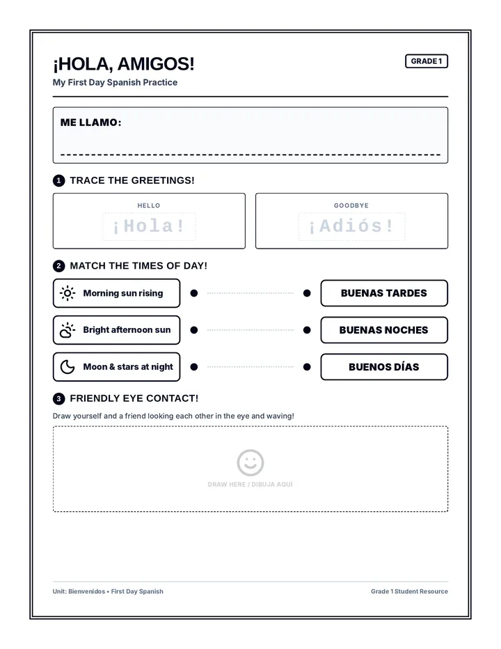 Friendly Faces Worksheet