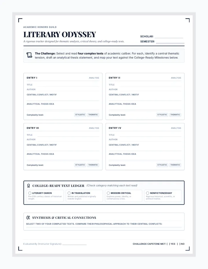 Literary Odyssey Tracker