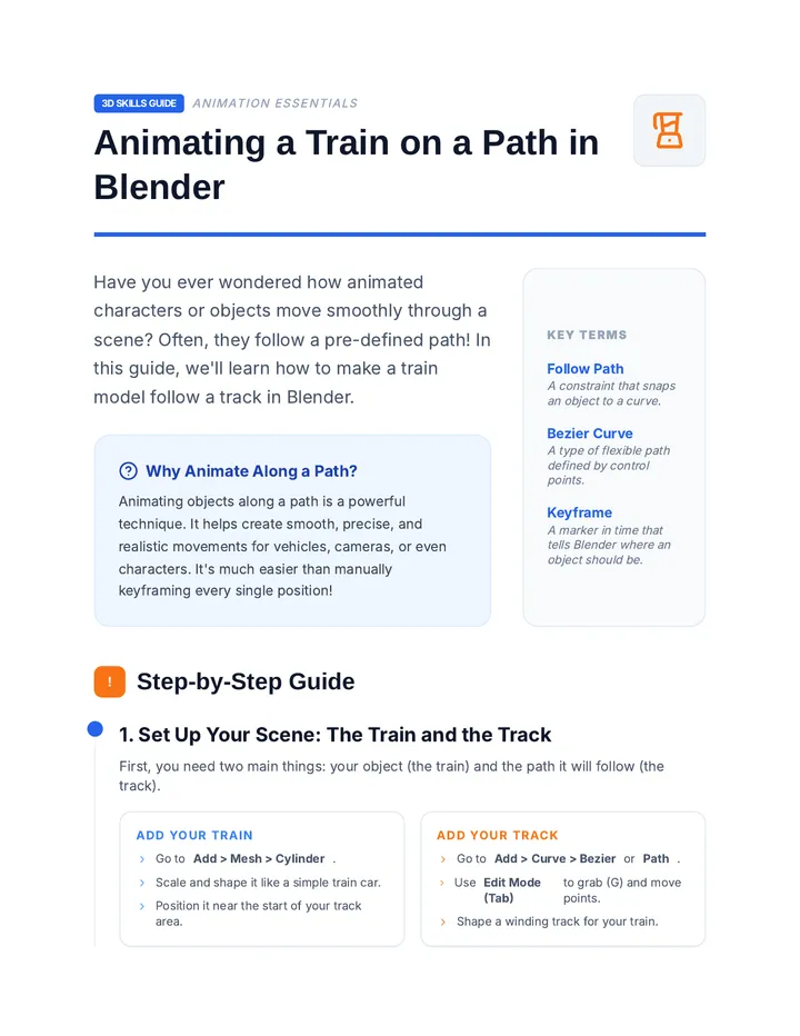Animating a Train on a Path Reading