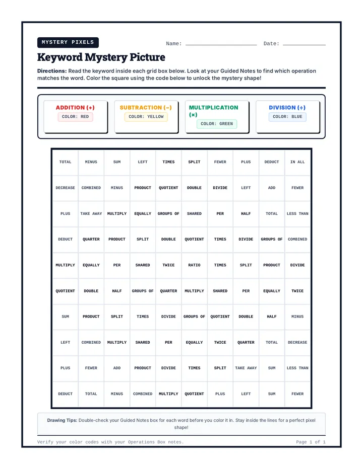 Decoder Mystery Worksheet