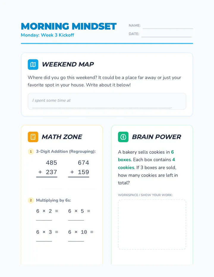 Monday Week 3 Worksheet