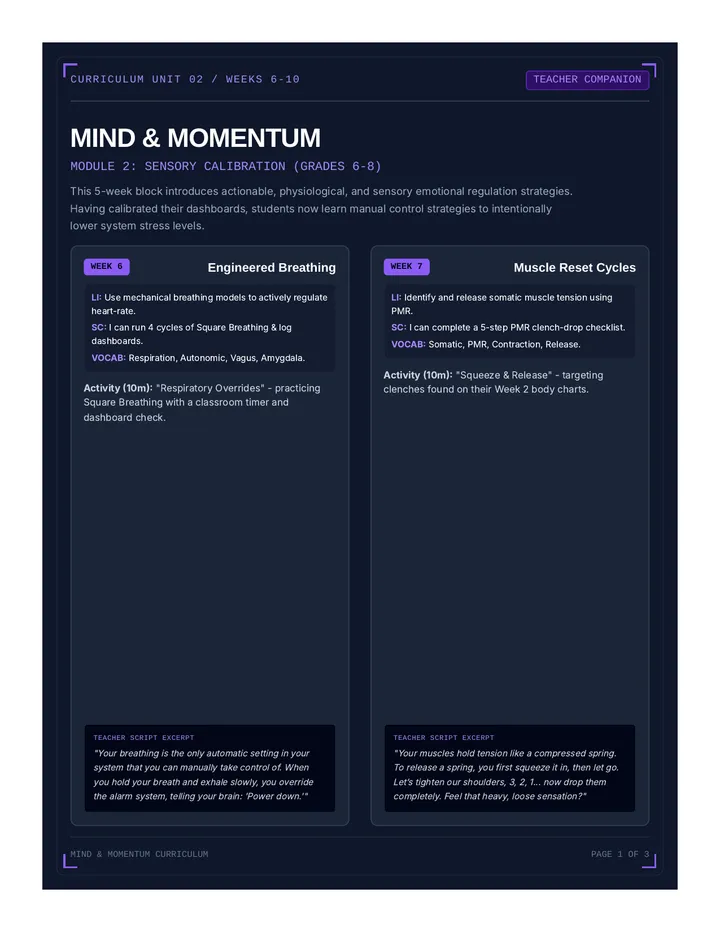 Sensory Calibration Teacher Guide