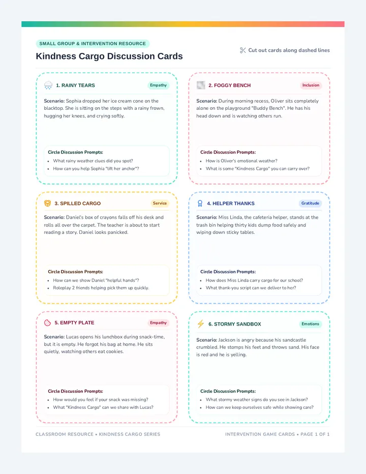Kindness Cargo Activity Cards