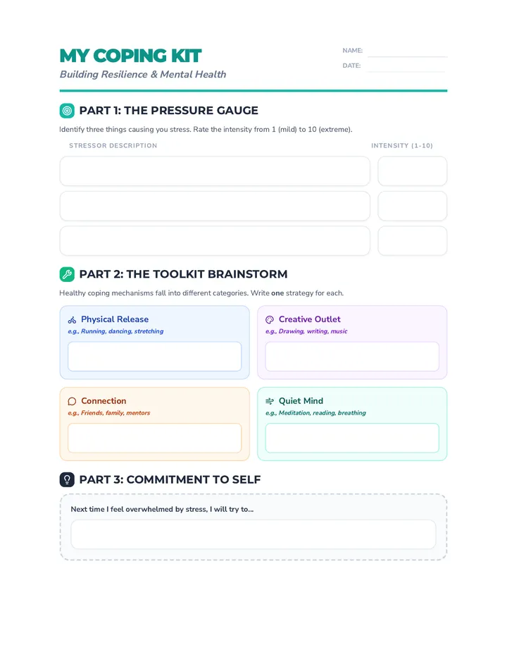 Coping Kit Worksheet