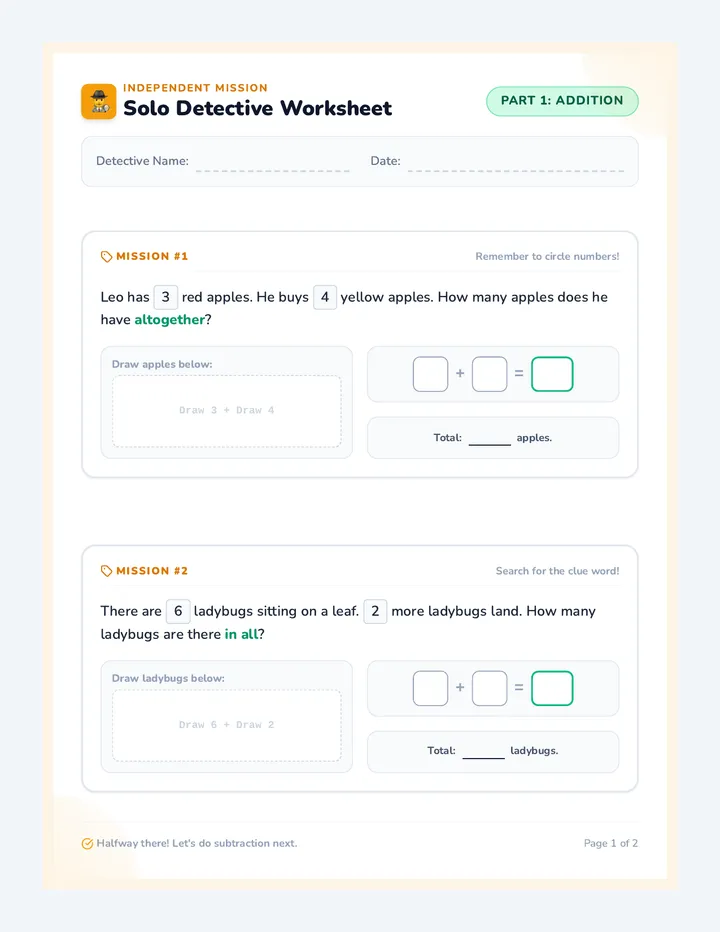 Solo Detective Worksheet