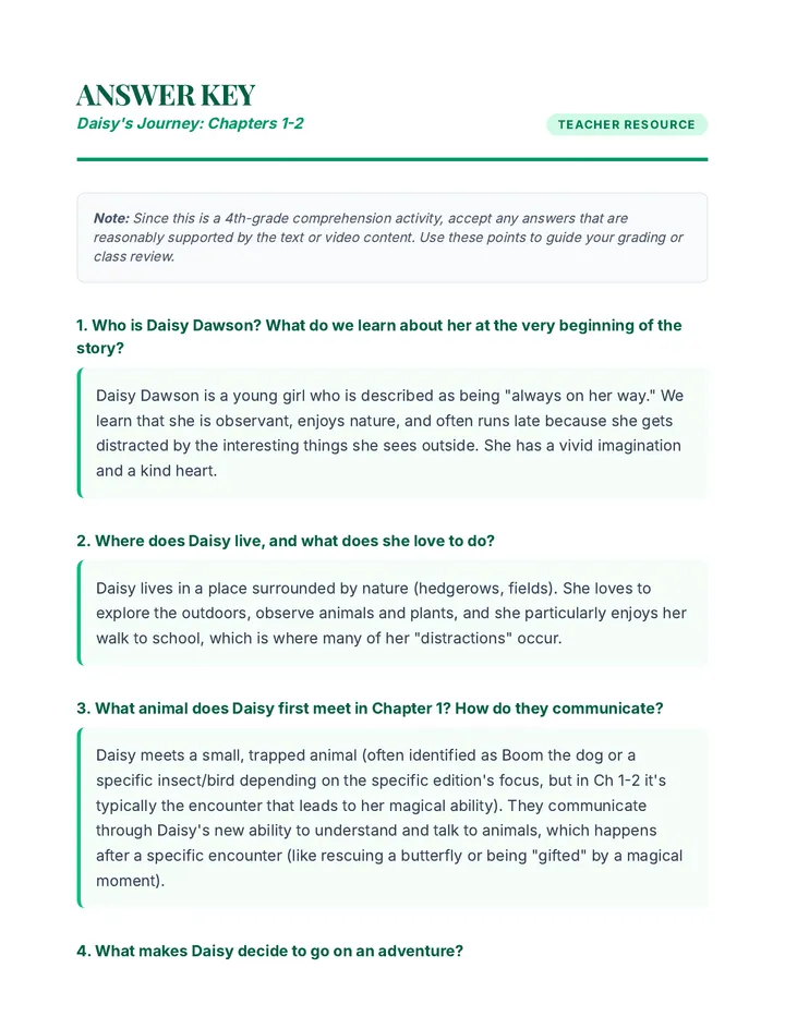 Discussion Worksheet Answer Key